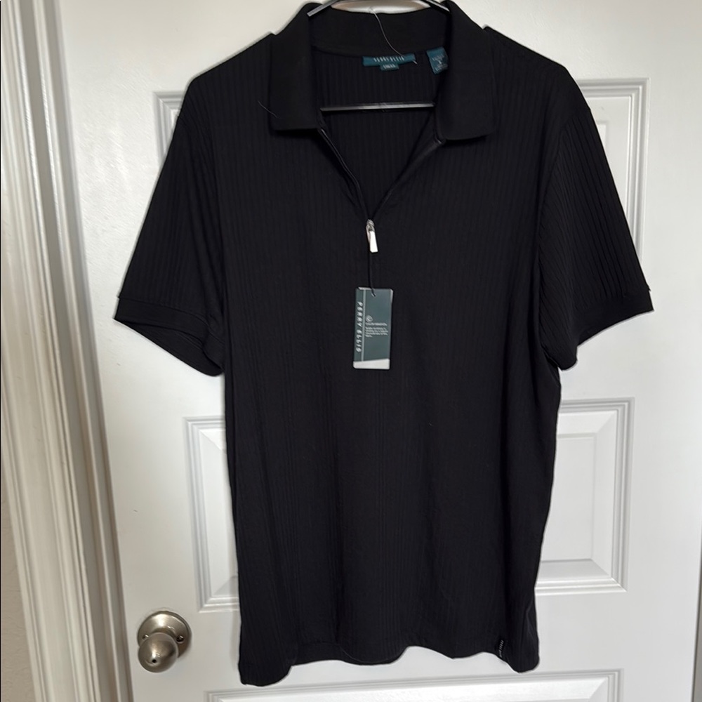 NWT Perry Ellis Black Polo Shirt Sz Medium - Picture 1 of 8